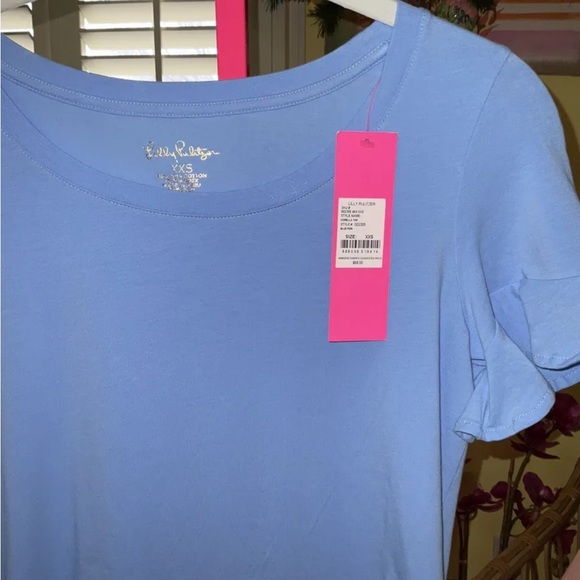 Lilly Pulitzer NWT Sorella Top Blue Peri $68 Size XXS - Picture 8 of 9